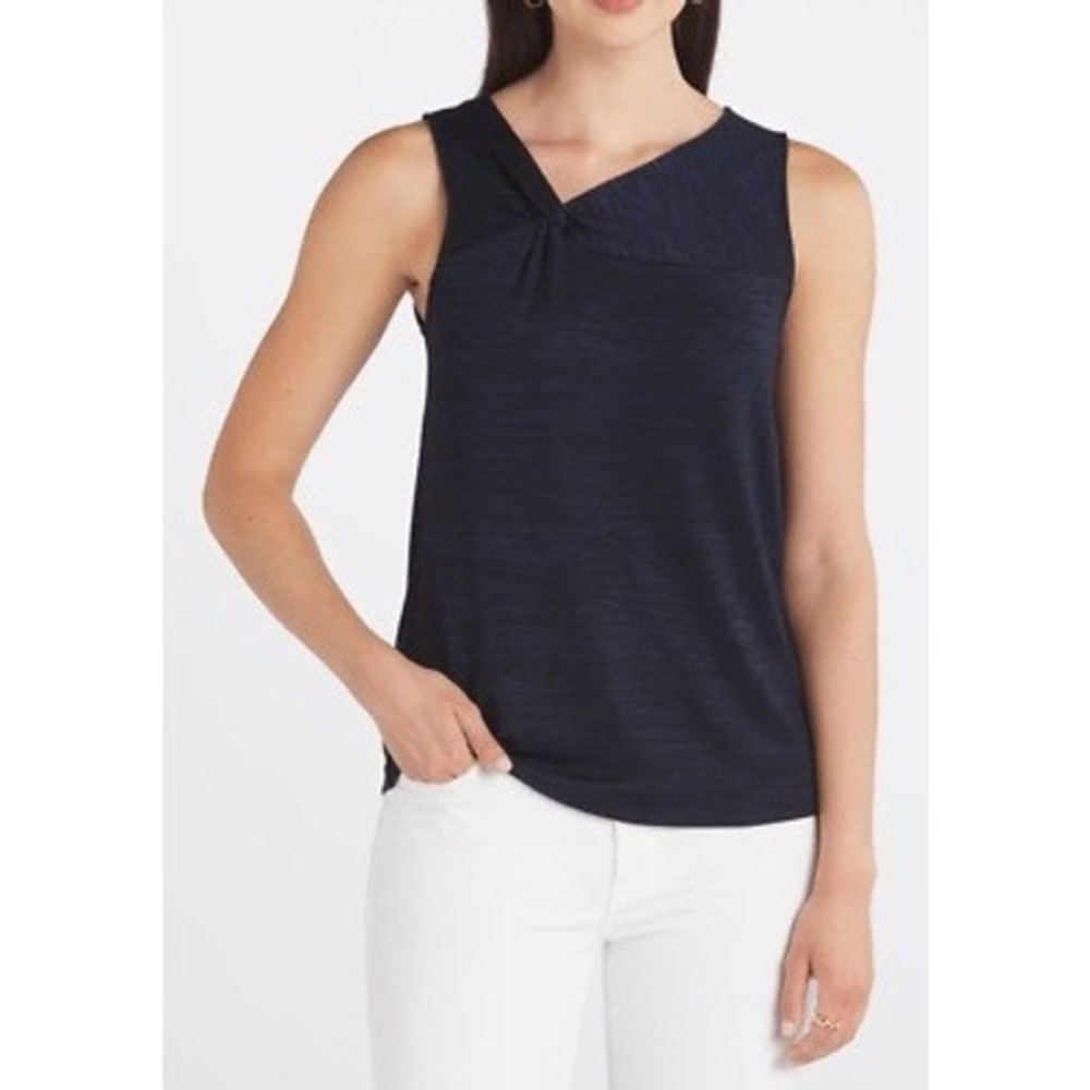 41โ Hawthorn Rylee Twist Neck Top Womens XS Navy Blue NWT Knit Tank Preppy